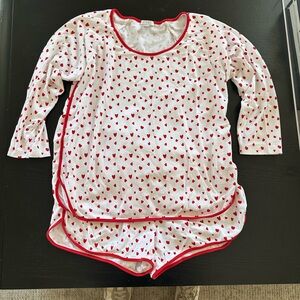 Women's Red Heart Pajama Set